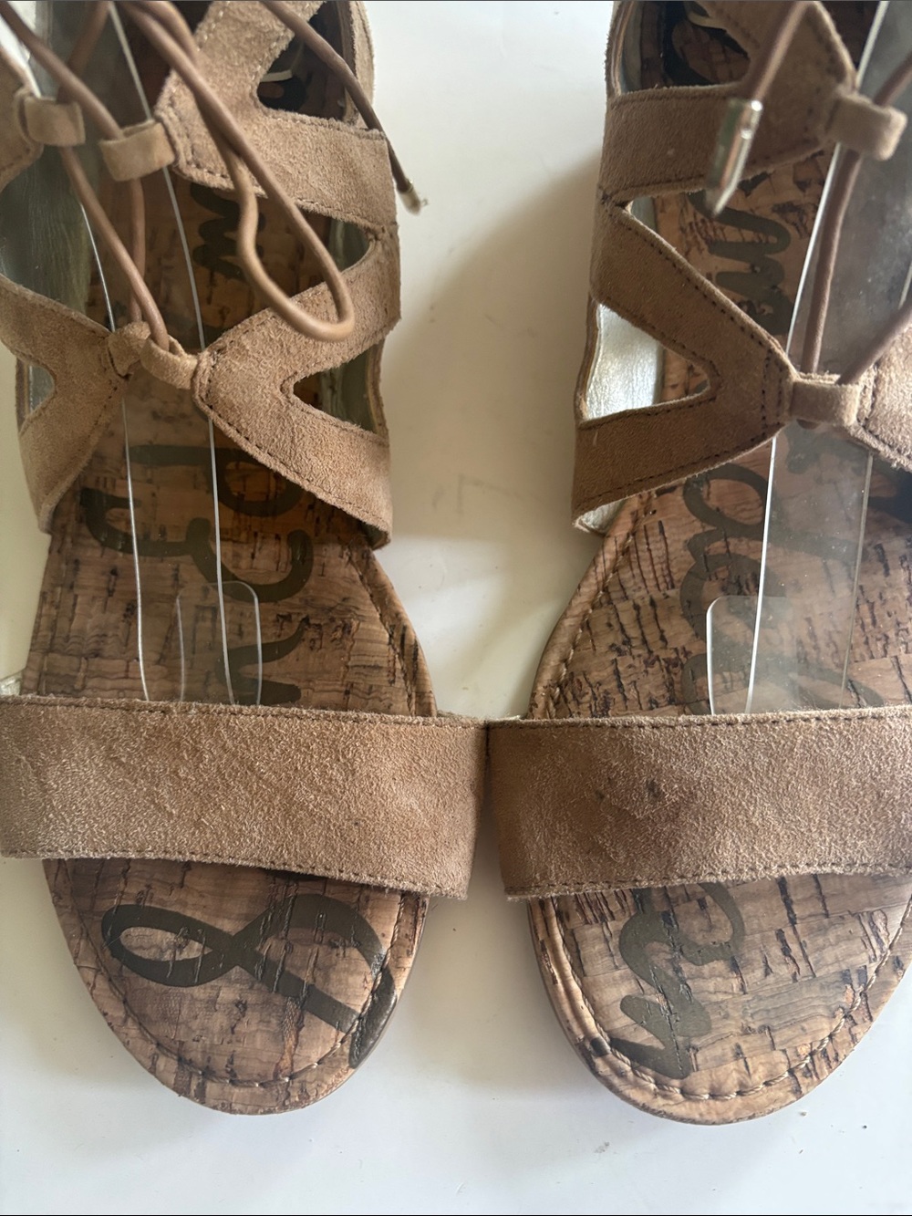 Suede Lace-Up Gladiator Sandals
